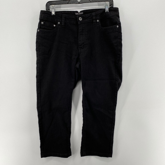 Suko Jeans Shorts Women's Size 12 Black Pockets Front Button Zip Closure - Picture 1 of 12